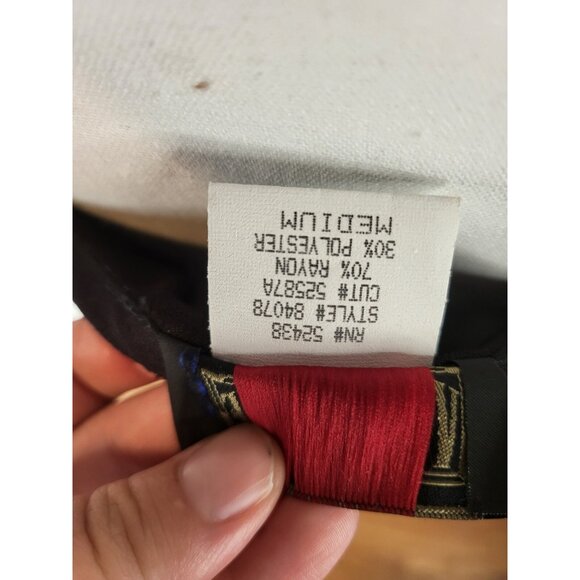 Vintage "Vintage Blue" Black Rayon Blend Slip Dress Size M Grunge - Picture 6 of 6